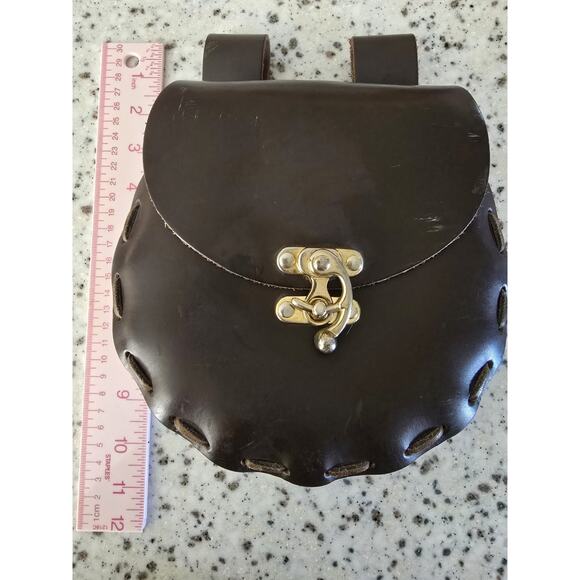 Heavy Brown Leather Belt Pouch - Picture 4 of 5